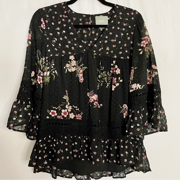 Anthropologie Maeve Steffy Boho Bell Sleeve Blouse Top - Picture 2 of 14